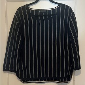 rag & bone Black and White Striped Long Sleeve Top